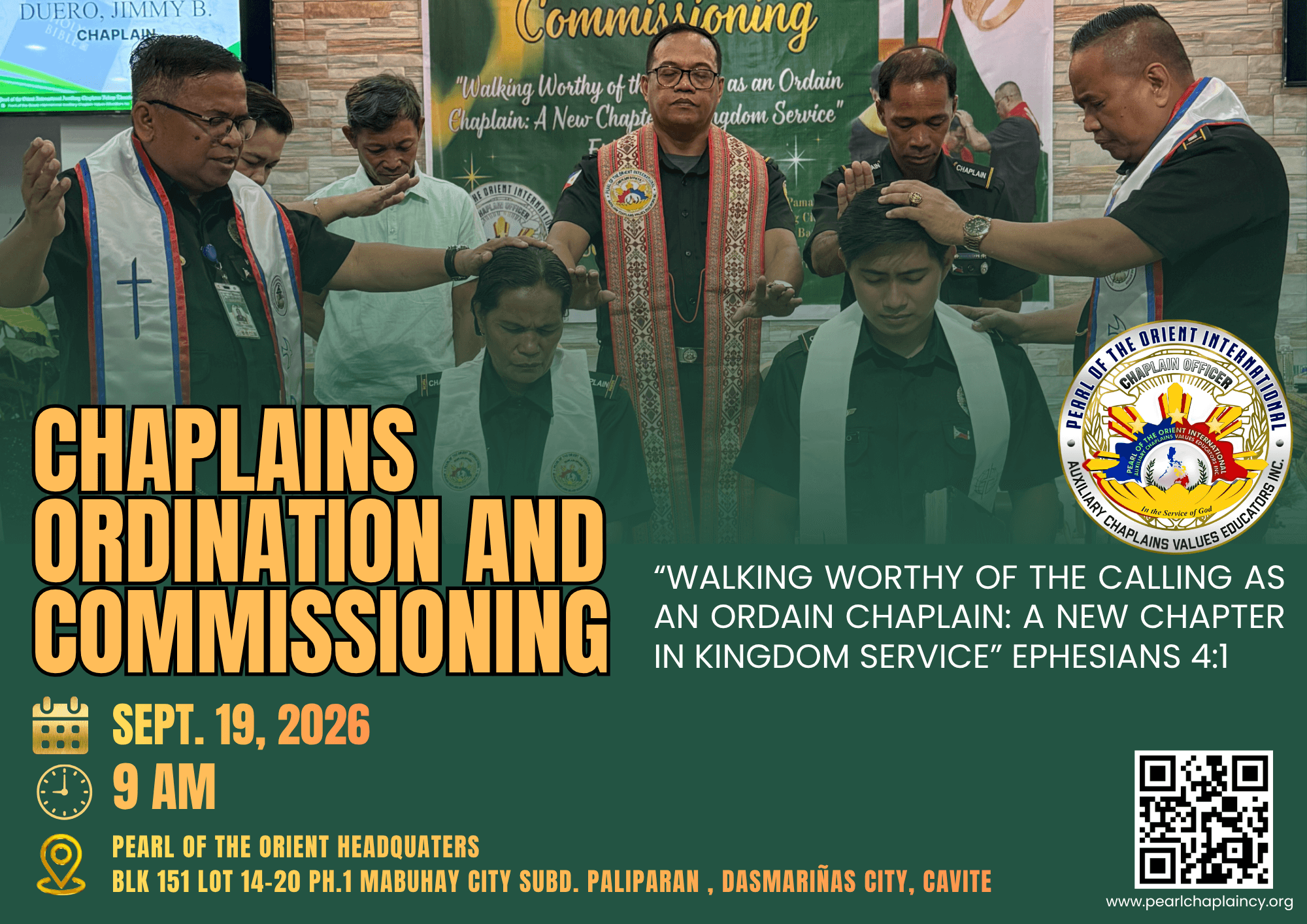 To all Pearl Chaplains, Leaders, and Members, you are warmly invited! 🙏